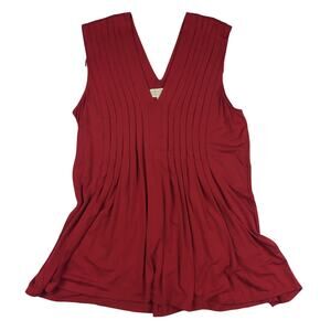 Micheal Kors Red Pleated Top Size Medium